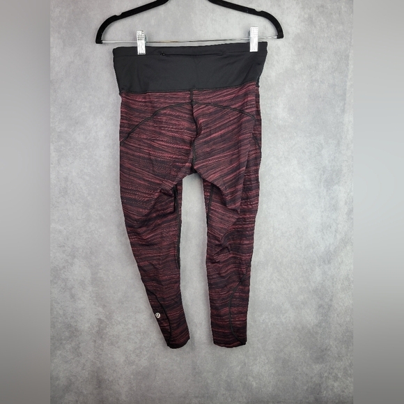 LULULEMON red run the day crop legging Women's Size 8 - Picture 5 of 12